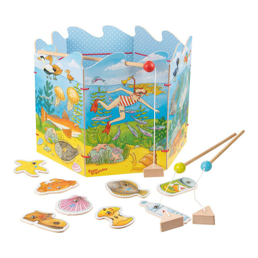 Drewniana gra wędkarska Goki 30 cm wielokolorowa