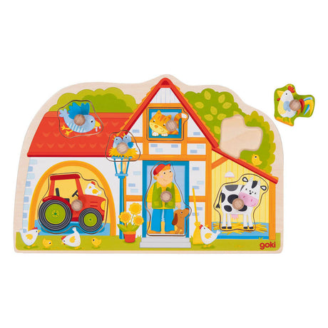 Puzzle z guzikami Goki, moja farma. 7 sztuk. 30x