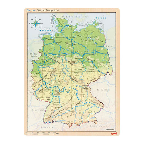 GOKI Drewniana warstwa Puzzle Niemcy, 98st.