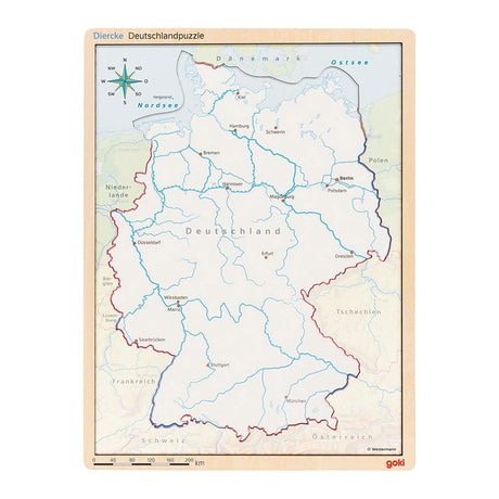 GOKI Drewniana warstwa Puzzle Niemcy, 98st.