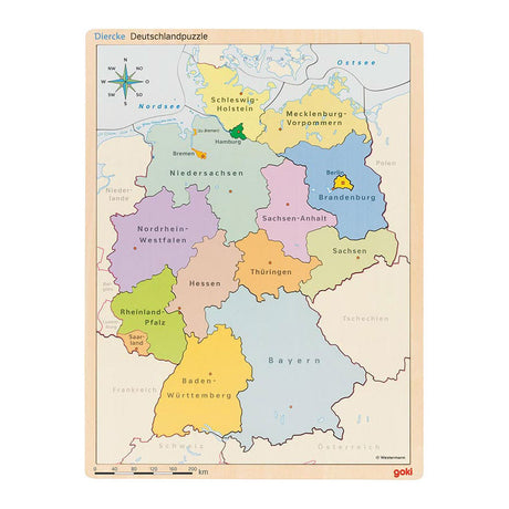 GOKI Drewniana warstwa Puzzle Niemcy, 98st.