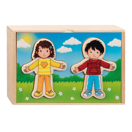 Goki drewniany puzzle i dziewczyna w Houten Box, 36st.
