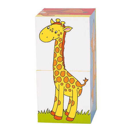 Puzzle w kształcie kostki Goki, zwierzęta. 2 części. 10x5x5cm.