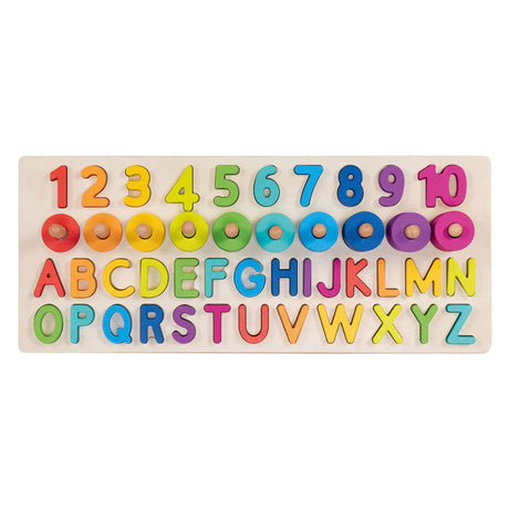 Goki drewniana puzzle alfanumeryczne, 91dlg.