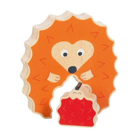 Puzzle Goki: Jeż 10x2,1x11cm, puzzle na stojąco, 2-częściowe, drewno, 1+