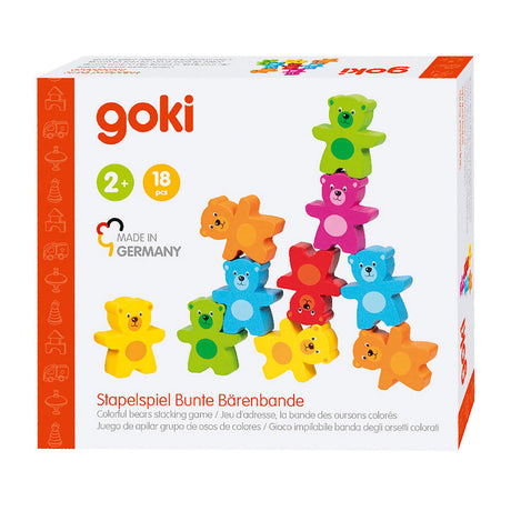 GOKI Drewniane kolory niedźwiedź, w stosie, 9dlg.