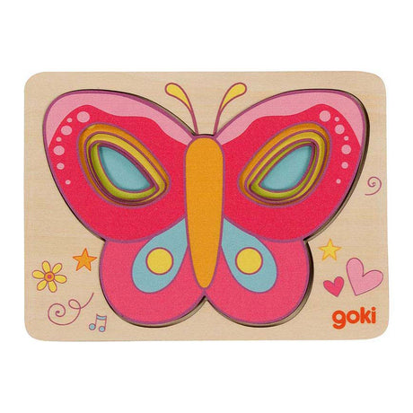 Puzzle motylkowe z drewnianą warstwą Goki