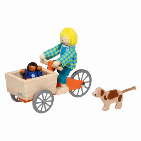 Goki do zginania lalek - rower do transportu z 2 lalkami - i psem - 3 lata