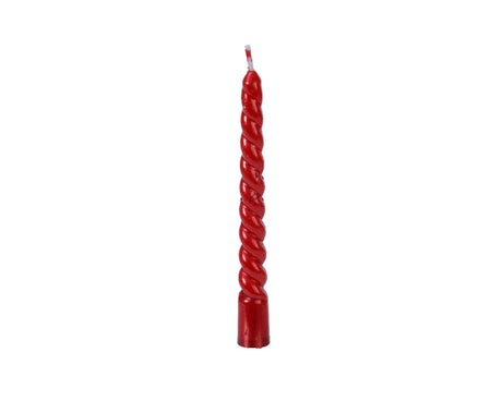 Świece choinkowe Decoris wirujące woskowe czerwone ø1,2x10cm pakowane po 8 sztuk