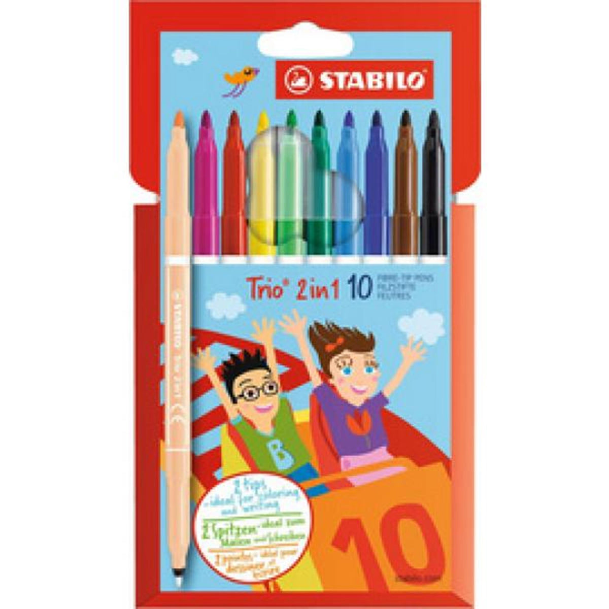 Piórnik Stabilo trio 2 w 1 z pisakiem 10