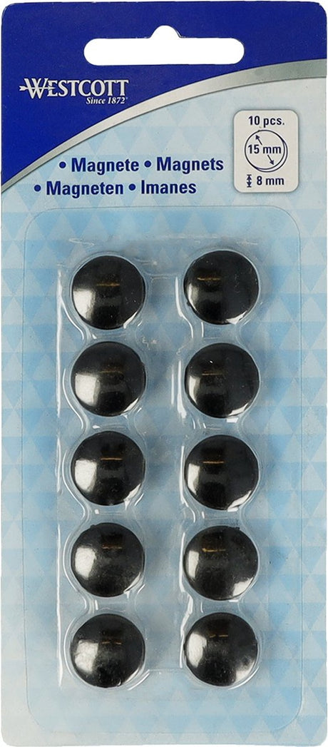 Magnesy Westcott - ø 15x8mm - czarne - 10 sztuk - ac-e10801