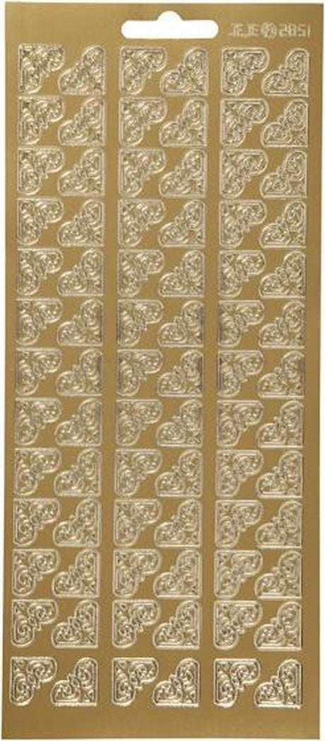 Naklejki firmowe Creativ złote - narożnikowy arkusz naklejek - samoprzylepne naklejki foliowe do kartek DIY, kreatywnej dekoracji scrapbookingowej - 10x23 cm - 1 arkusz