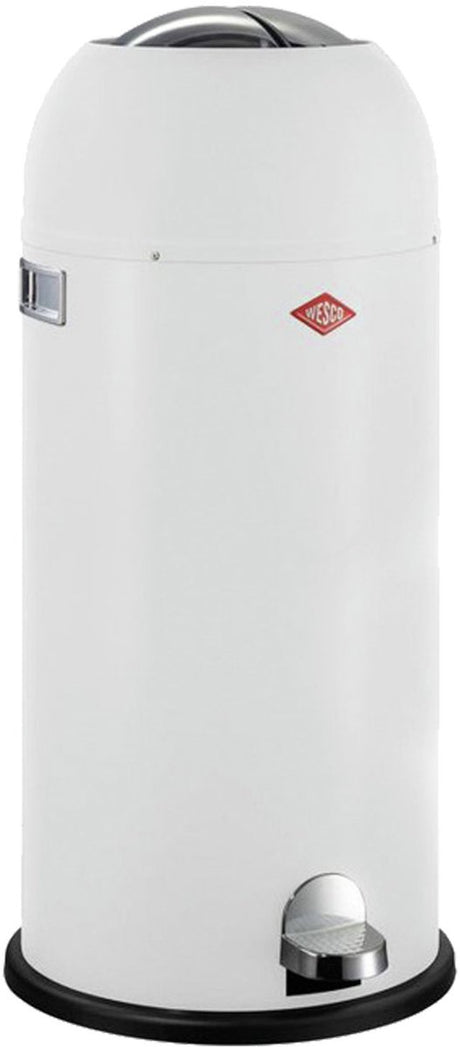 Kosz na śmieci Wesco kickmaster maxi | kosz na pedały | 40 litrów | metal - biały mat | kosz na śmieci - wyprodukowany w Niemczech