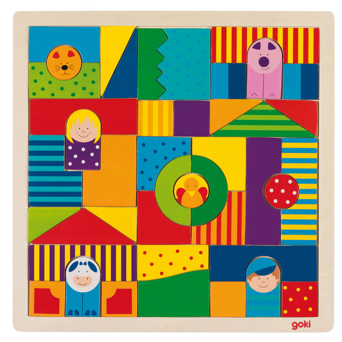 Puzzle drewniane farma Goki, 43 elementy.