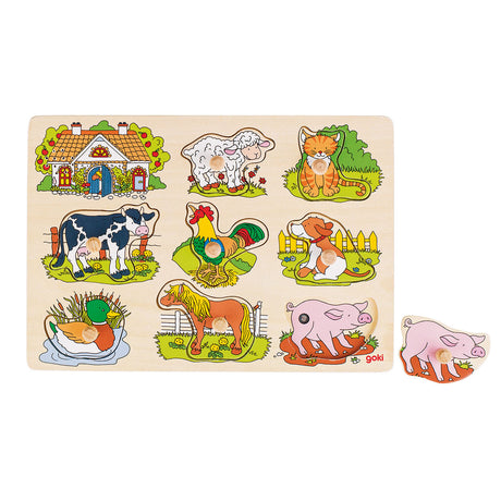 Puzzle ze zwierzętami hodowlanymi Goki z dźwiękiem