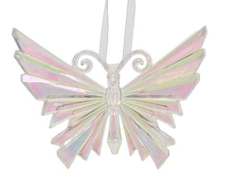 Decoris Świąteczna zawieszka motyl plastikowy przezroczysty opalizujący 3x14,2x11cm
