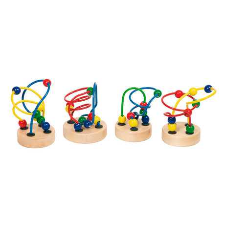Mini labirynt z koralikami Goki. 7-9cm. 4 asortyment.