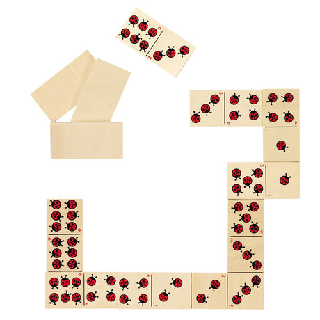 Goki houten domino - lieveheersbeestje