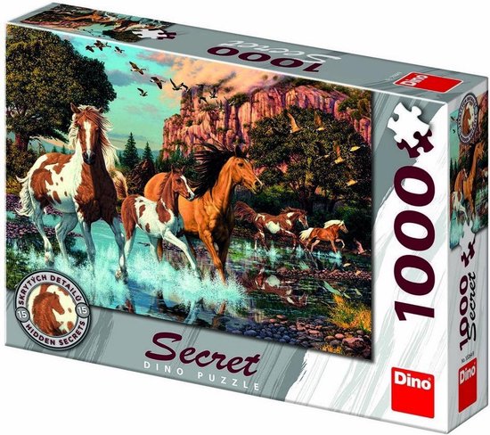 Puzzle Dinotoys Dino z sekretnymi końmi - 1000 elementów
