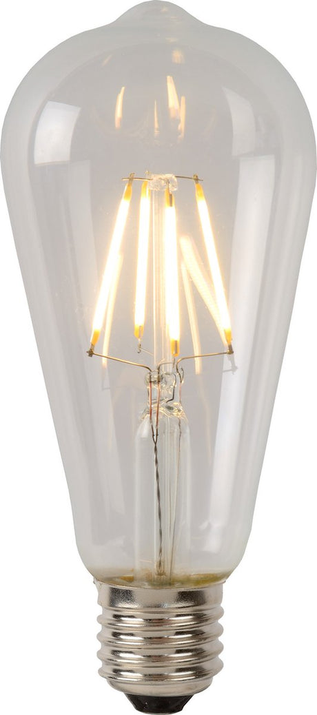 Lucide st64 klasa b - żarówka - ø 6,4 cm - LED ściemnialna - E27 - 1x7W 2700K - przezroczysta