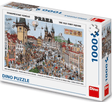 Puzzle dinozaurów Dinotoys z centrum Pragi - 1000 elementów