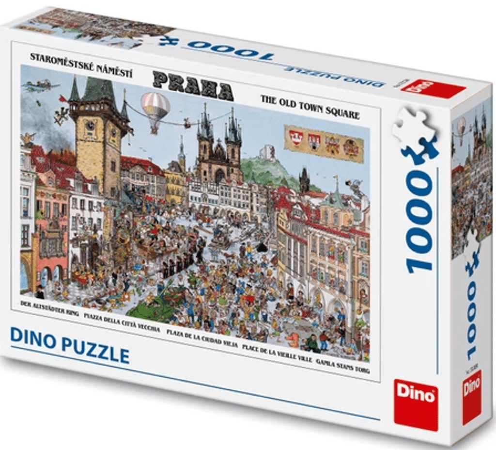 Puzzle dinozaurów Dinotoys z centrum Pragi - 1000 elementów