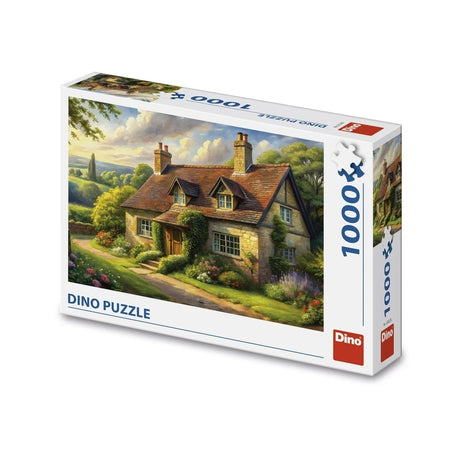 Puzzle dinozaurów Dinotoys przedstawiające angielski wiejski dom - 1000 elementów