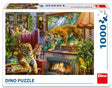 Dinotoys puzzle dinozaury tygrysy w salonie - 1000 elementów