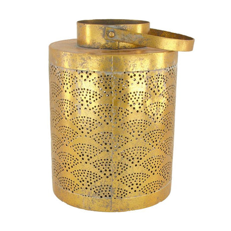 Kolekcje naturalne dike kolekcje naturalne latarnia metalowa ze szkłem ã˜17,5x26cm złota