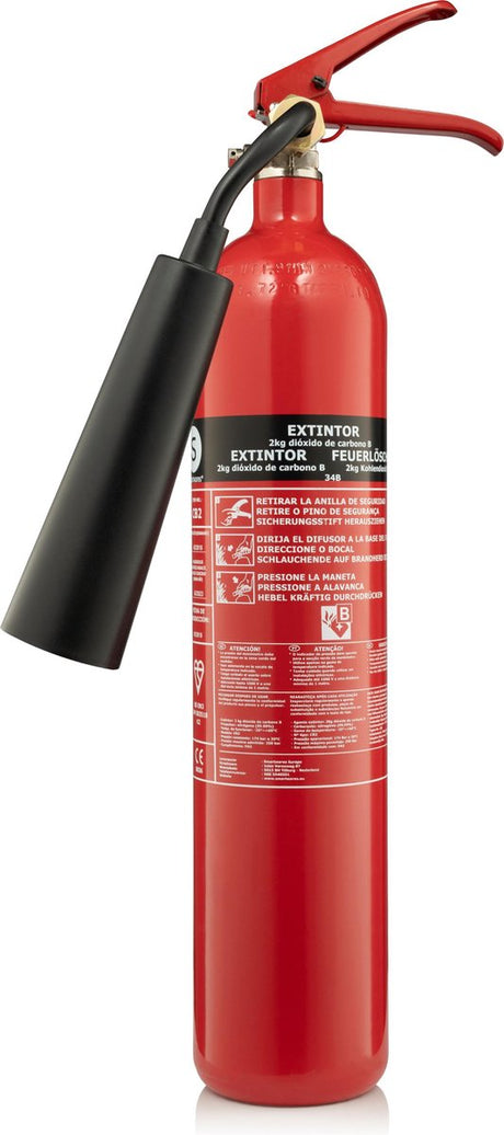 Smartwares fex-15621 - gaśnica co2 2kg - wraz z mocowaniem - klasa ogniowa b - certyfikat bsi