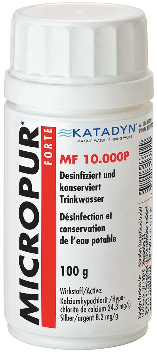 Katadyn micropur forte mf 10000p proszek do oczyszczania 100g przezroczysty