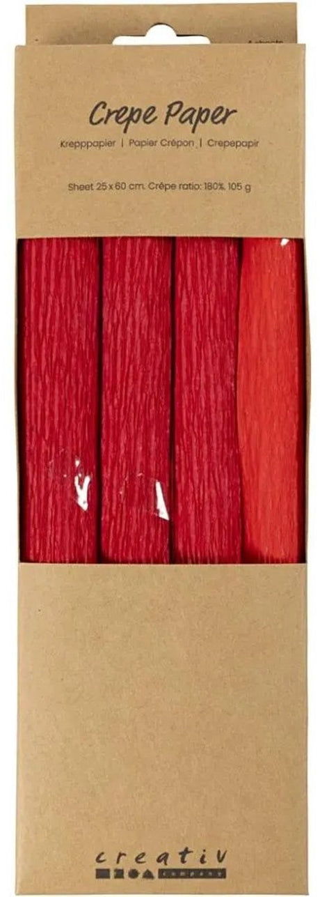 Papier krepowy firmy Creativ czerwony - 4 szt.