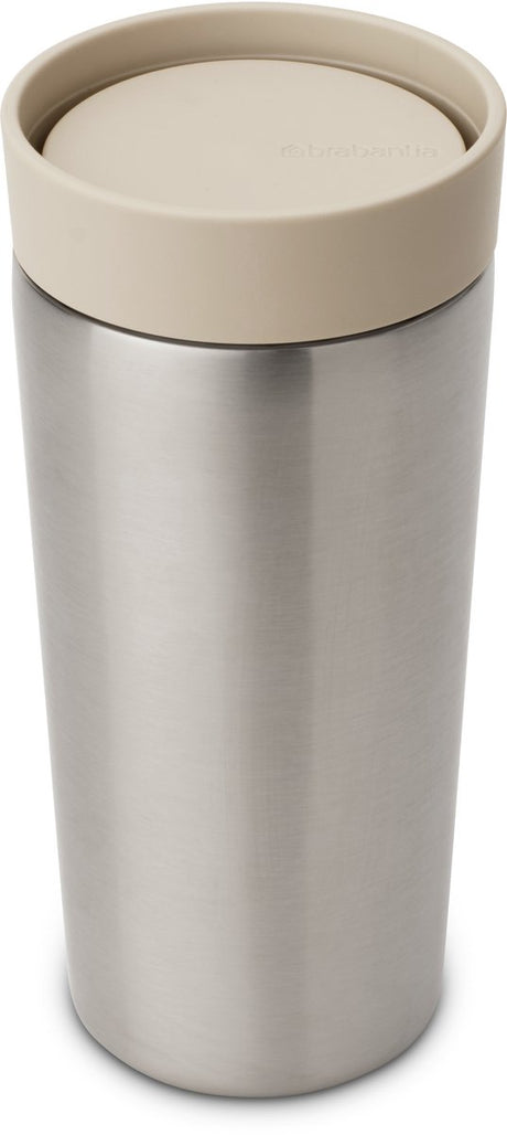 Brabantia make take termos - filiżanka kawy na wynos - 360 ml - delikatny beż