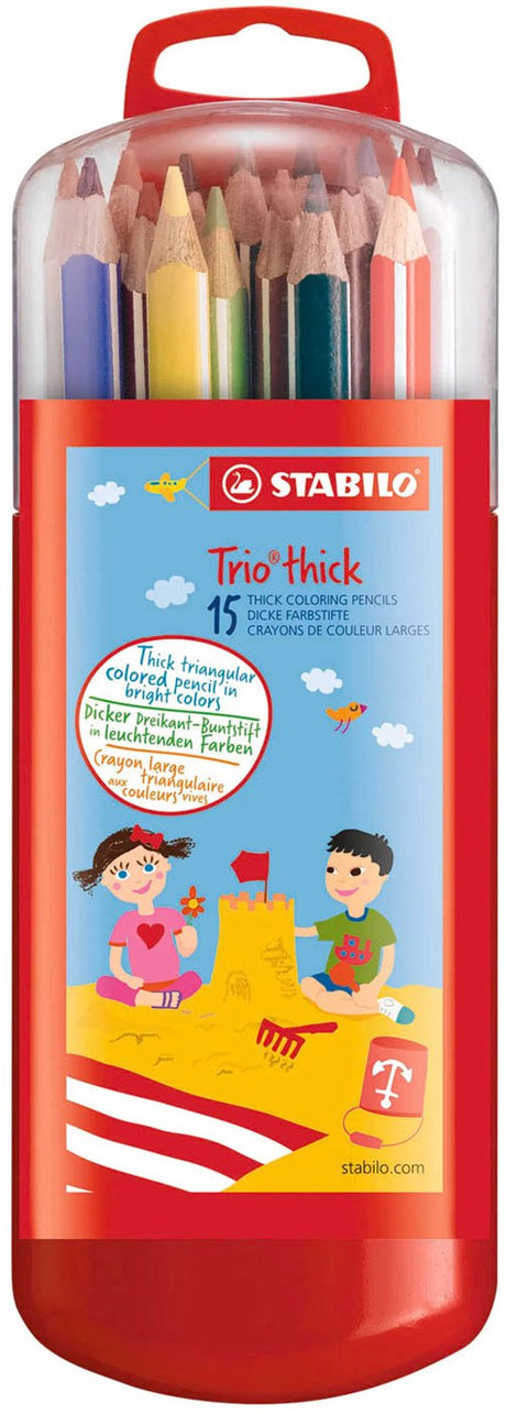 Grube, ergonomiczne kredki Stabilo trio w pudełku - 15 szt.