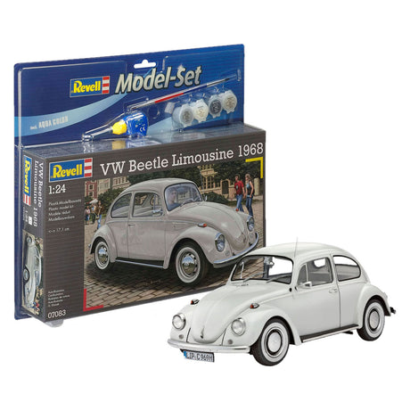 Zestaw modeli Revell - Volkswagen Beetle Limuzyna 68 - zawiera. podstawowe kolory farb