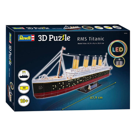 Zestaw do budowania puzzli 3D firmy Revell - RMS Titanic LED Edition 266 elementów.