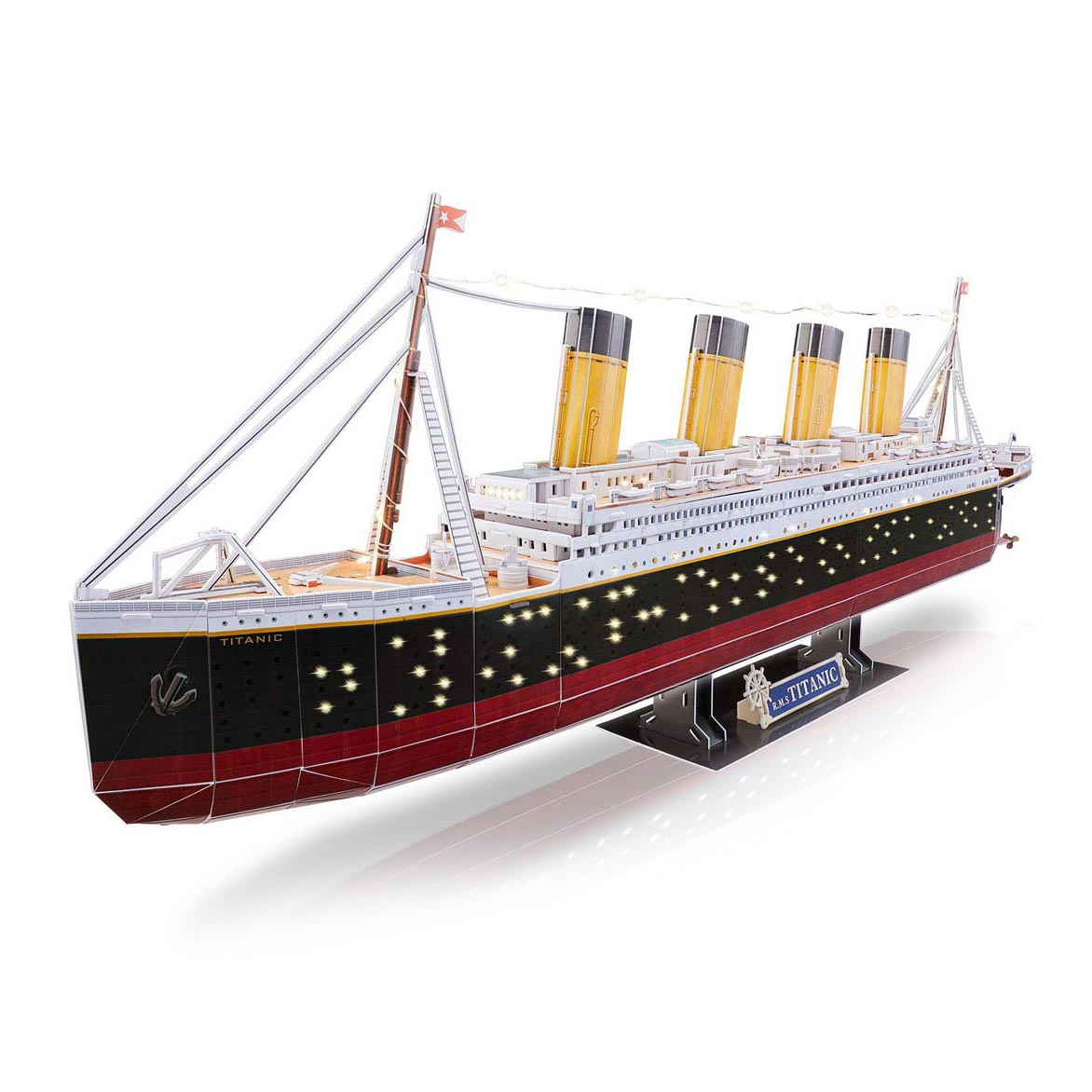 Zestaw do budowania puzzli 3D firmy Revell - RMS Titanic LED Edition 266 elementów.