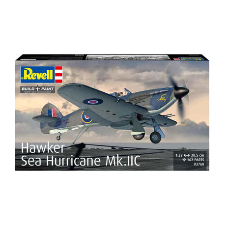 Model firmy Revell - hawker sea hurricane mk.iic 1:32 - 162 elementy.