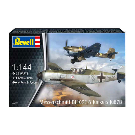 Zestaw do sklejania Revell - messerschmitt bf109e Junkers ju87b 1:144 - 39 szt.