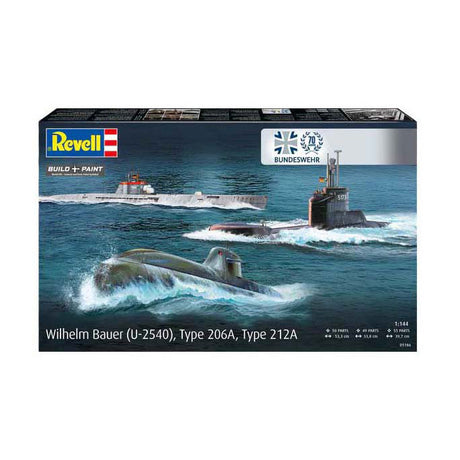 Model Revella - 70 lat Bundeswehr-Wilhelm Bauer, typ 206a, klasa 2 1:144 - 154 szt.