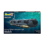 Model firmy Revell - niemiecki okręt podwodny typu molch 1:72 - 35 elementów.