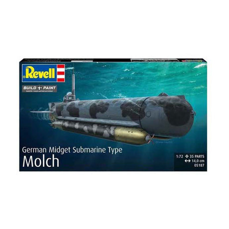 Model firmy Revell - niemiecki okręt podwodny typu molch 1:72 - 35 elementów.