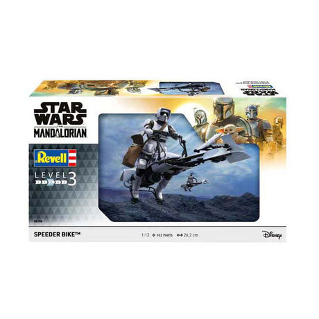 Zestaw do sklejania Revell Star Wars - Speeder Bike Mandalorian 1:12 - 102 elementy.