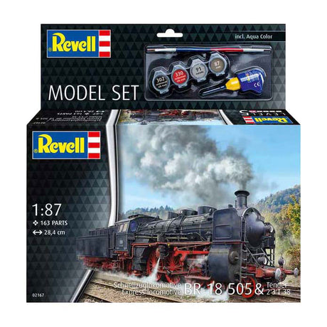 Zestaw modelarski Revell - schnellzulokomotive br18505 z przetargiem 1:87 - 163szt. - m.in. podstawowe kolory farb