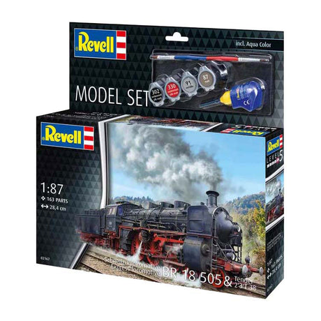 Zestaw modelarski Revell - schnellzulokomotive br18505 z przetargiem 1:87 - 163szt. - m.in. podstawowe kolory farb
