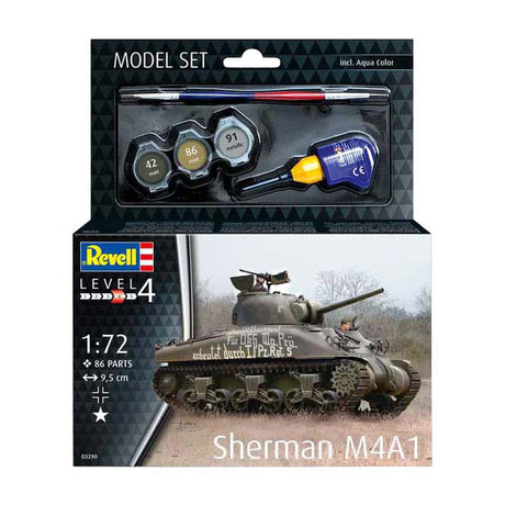 Zestaw do sklejania firmy Revell - Sherman M4A1 1:72 - 86 elementów.