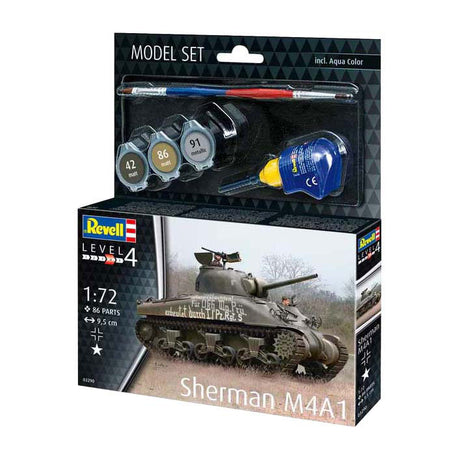 Zestaw do sklejania firmy Revell - Sherman M4A1 1:72 - 86 elementów.