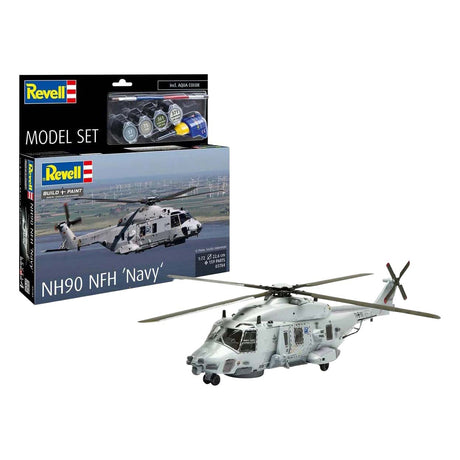 Zestaw do modelowania Revell - nh90 nfh granatowy 1:72 - zawiera. Podstawowe kolory farb w kolorze aqua