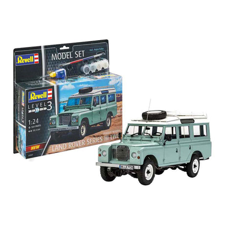 Zestaw do sklejania Revell - Land Rover seria iii lwb (s. kombi) 1:24 - 184szt. - m.in. podstawowe kolory farb