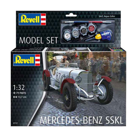 Zestaw do sklejania Revell - Mercedes-Benz SSKL 1:32 - 79szt. - m.in. podstawowe kolory farb